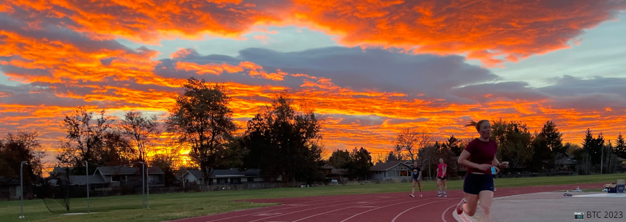 Golden sky sunrise at the track